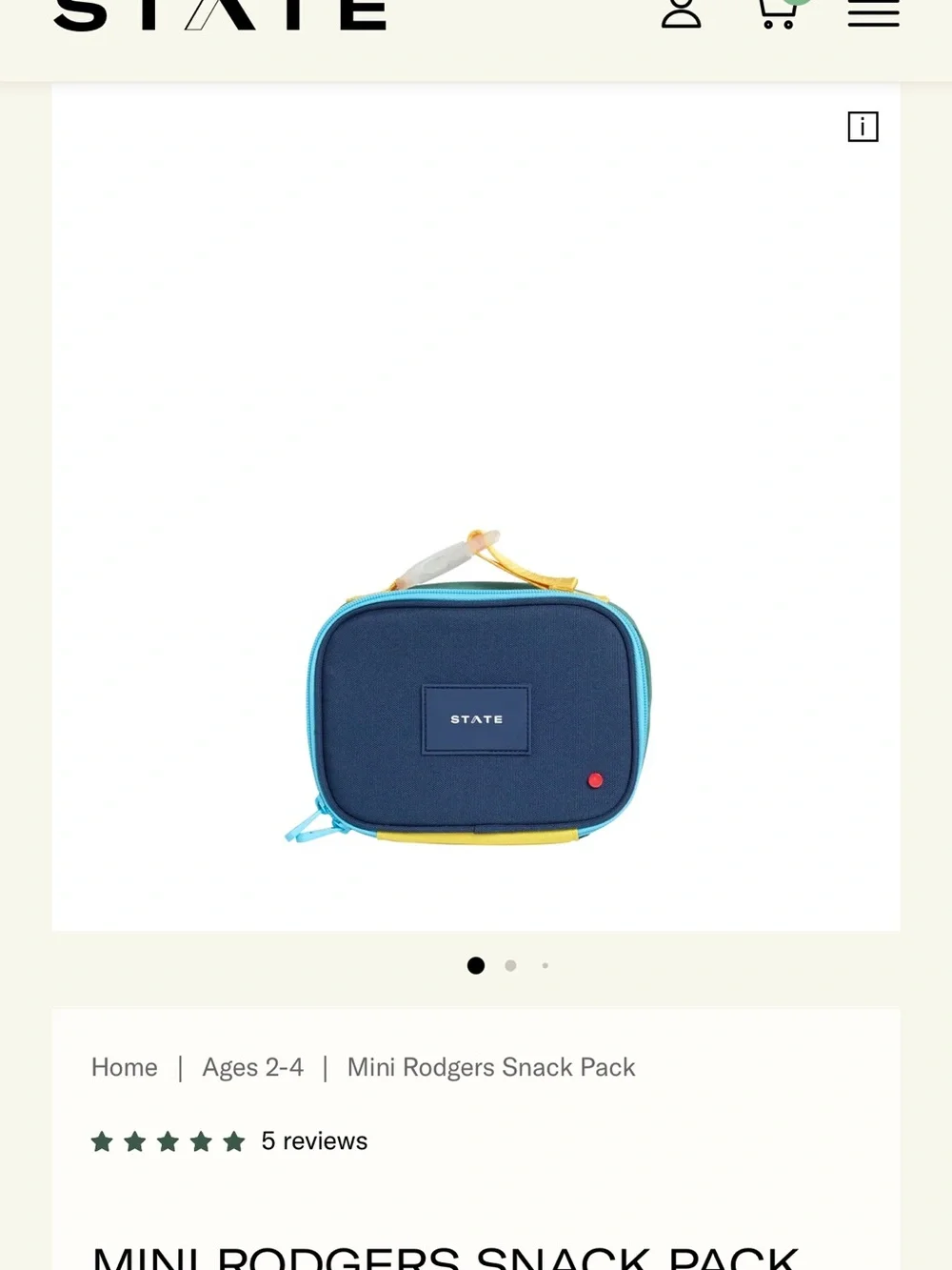 STATE Navy snack Pouch with Light Blue Trim